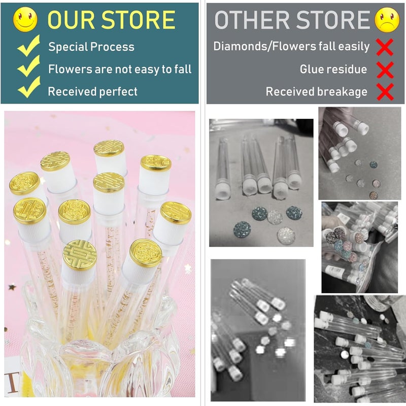 SenRocc 20pcs Mascara Wands Tube Reusable Lash Spoolies Gold Plate Tube Eyelash Brush Tubes Spoolies Lash Extension Brushes Applicators Makeup Tools (Gold Plate-MlX) - Image 4